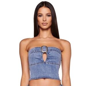 I.AM.GIA Drew Top Denim Strapless | Sz M